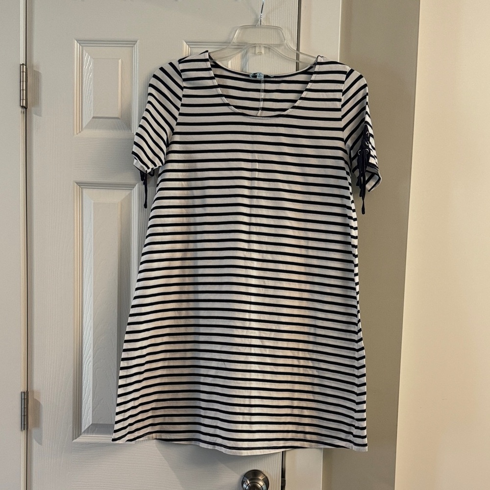 She + Sky Navy and White Striped Dress